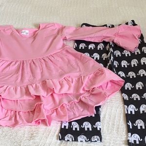 NWOT Little girls XL tunic and leggings set